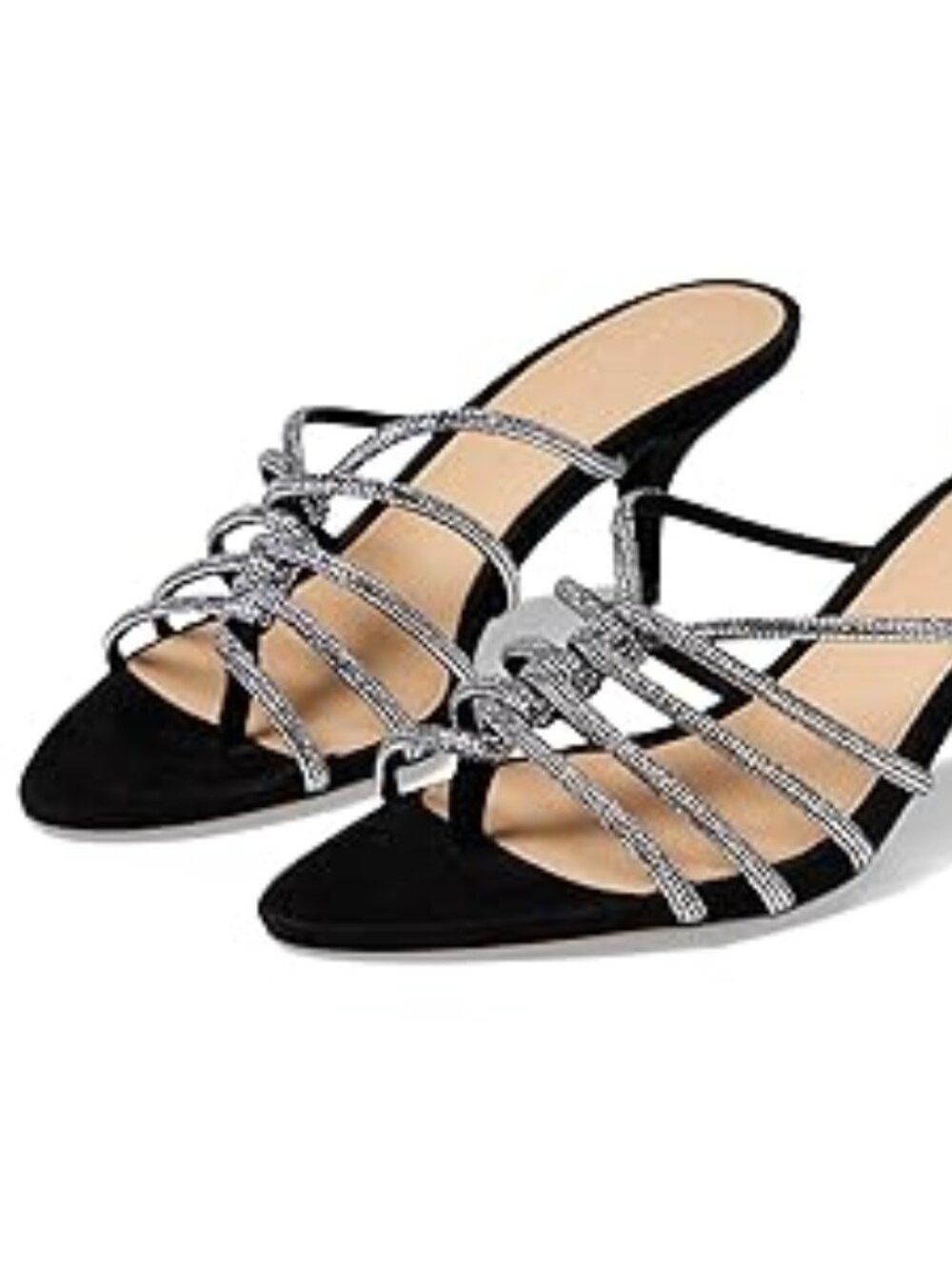 Veronica Beard Crystal Embellished Black Suede Gaffney Sandals Size 6